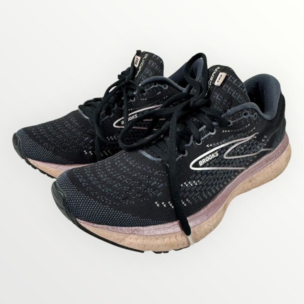 Brooks Glycerin 19 Womens 9.5B Running Shoes Navy Blue Pink Athletic Sneakers